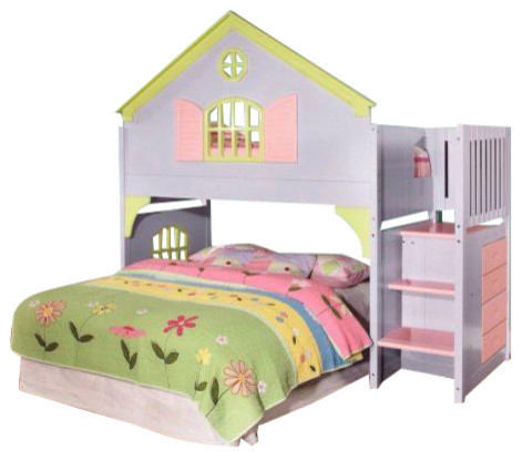 girls loft bed with stairs