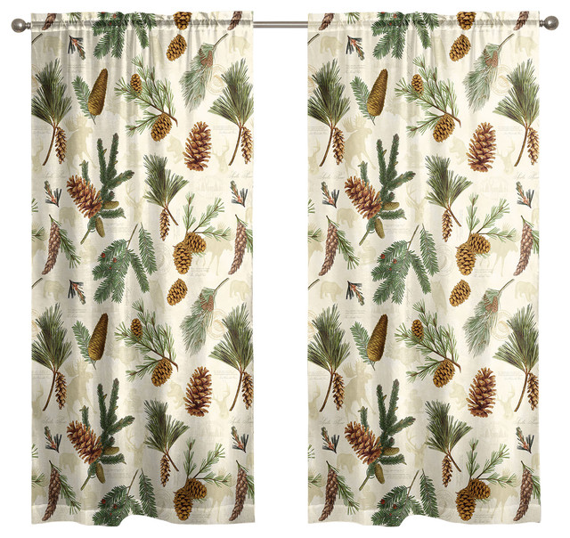 Pinecones 84 Room Darkening Window Curtain Rustic Curtains By Pinecones 84 Room Darkening Window Curtain Rustic Curtains By Laural Home