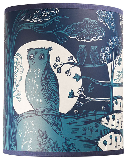 Small Owl Lamp Shade, Teal
