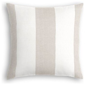 Pale Gray Linen Awning Stripe Custom Throw Pillow