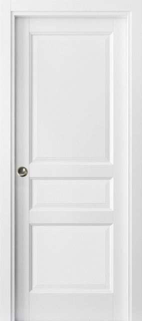 3 Panel Pocket Door Lucia 31 Matte White Pantry Kitchen