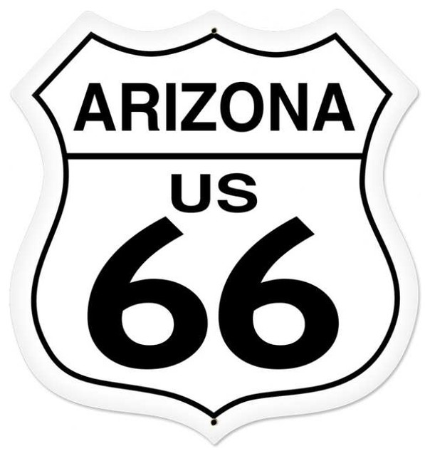 Arizona Route 66 Shield Tin Sign 28 x 28 Inches