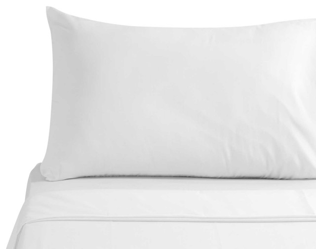 Sleep and Beyond 100% Organic Cotton Sheet Set, Cal King, Up to18", White