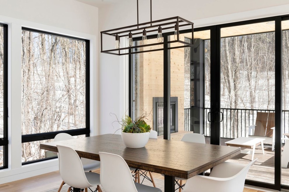 Design ideas for a scandinavian dining room in Minneapolis.