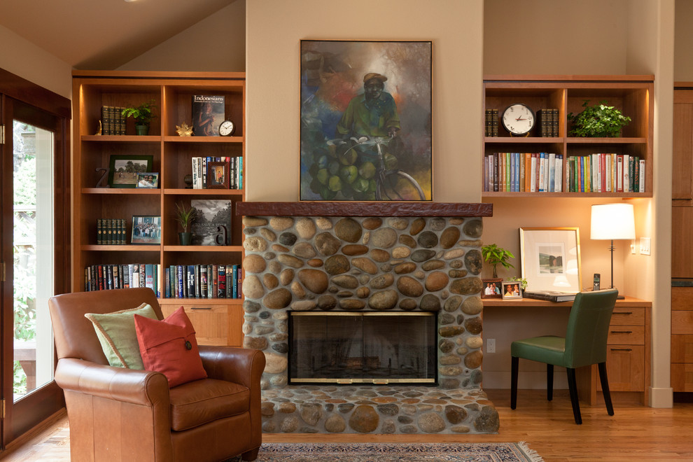 Family room with fireplace