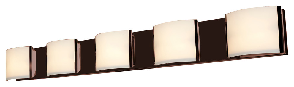 Nitro2 5-Light Dimmable Vanity, Bronze With Opal Glass