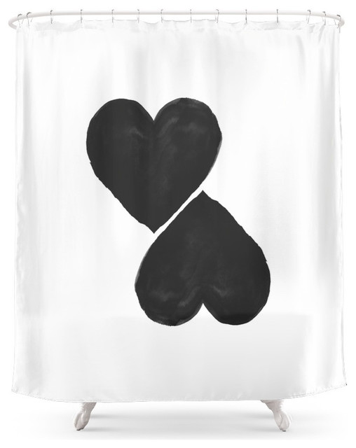 Society6 Two Hearts Shower Curtain - Contemporary - Shower Curtains ...