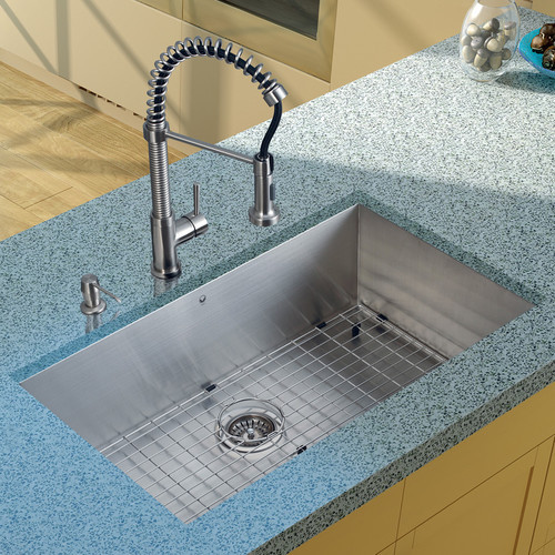 Stainless Steel Undermount Kitchen Sink and Faucet Set
