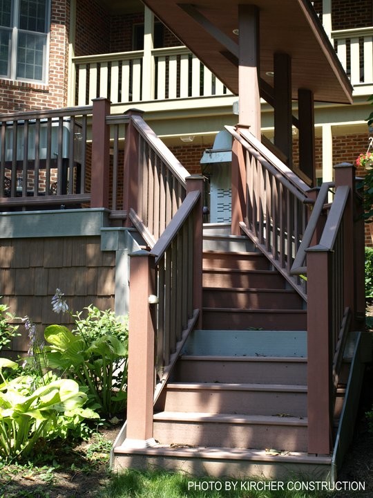 Inspiration for a large craftsman backyard deck remodel in Cincinnati with a pergola
