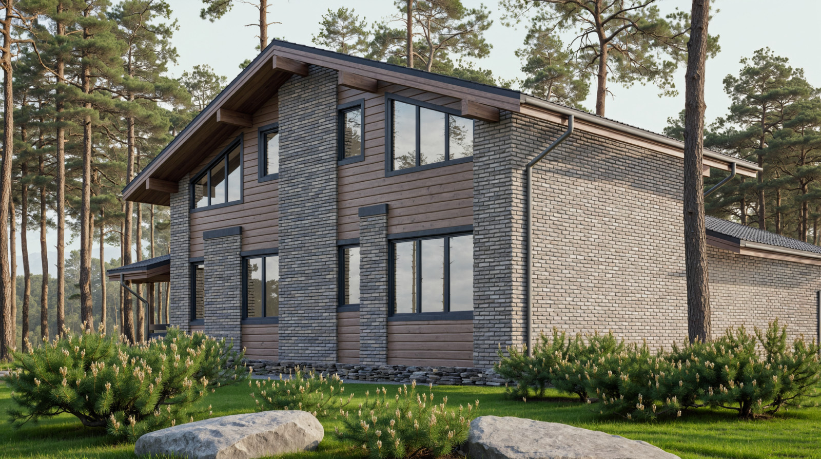 Проект двухэтажного дома в стиле Шале 212 кв.м