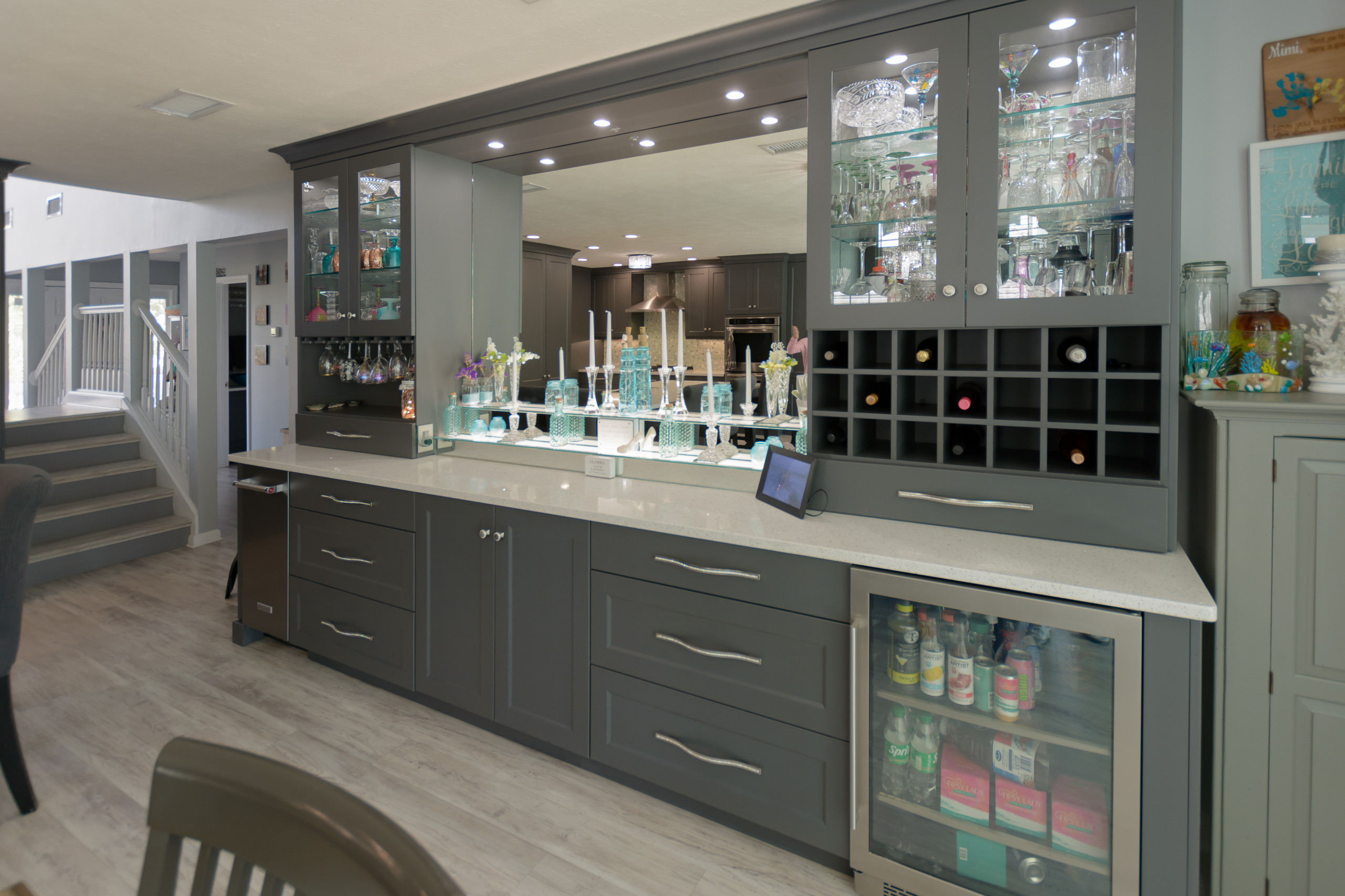 Surfside Beach Dark Kitchen with Bling