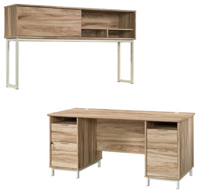 Home Square 2-Piece Set with Executive Desk & Computer Hutch in Kiln ...