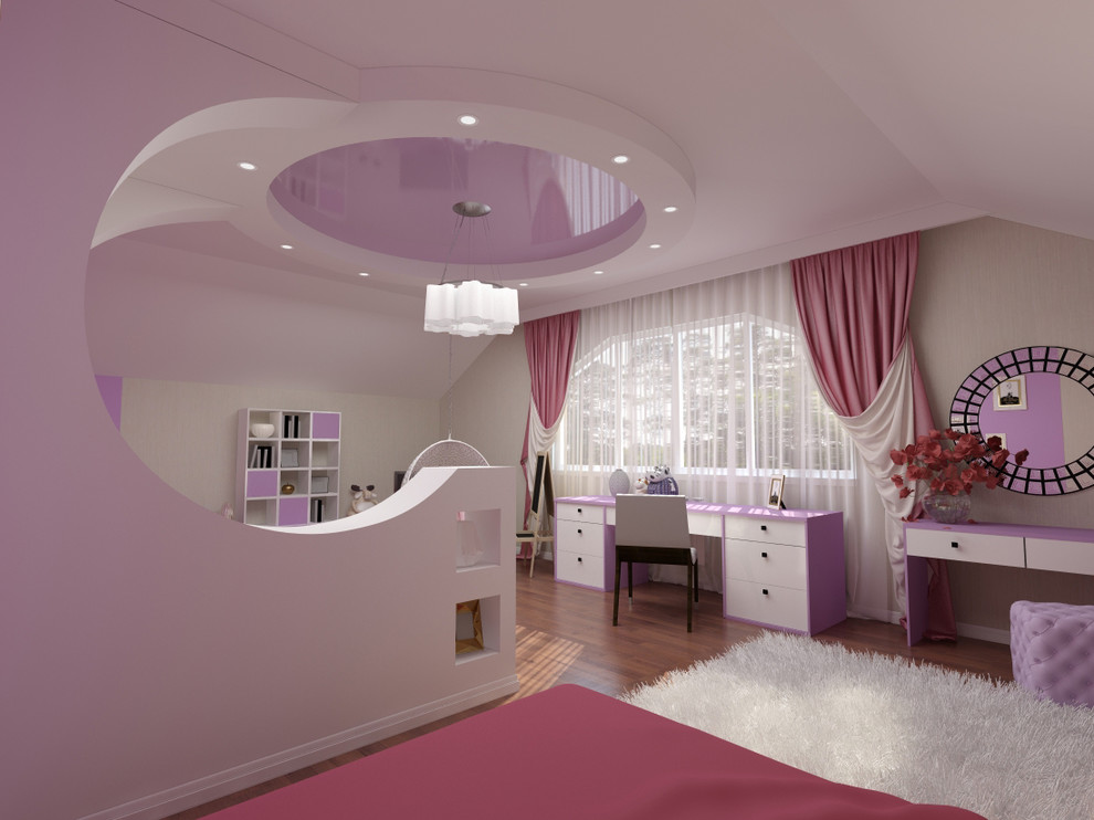 Спальня девочки в мансарде