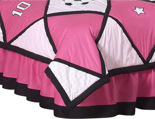 Pink Soccer Bed Skirt