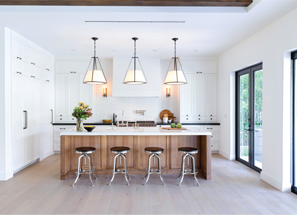 Example of a transitional kitchen design in Miami