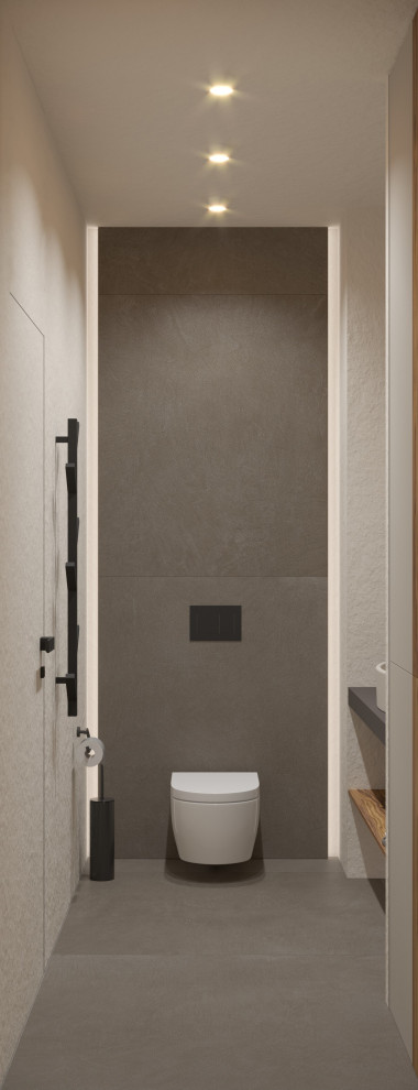 Санузел в стиле джапанди из дизайн-проекта в ЖК Hill8, Москва