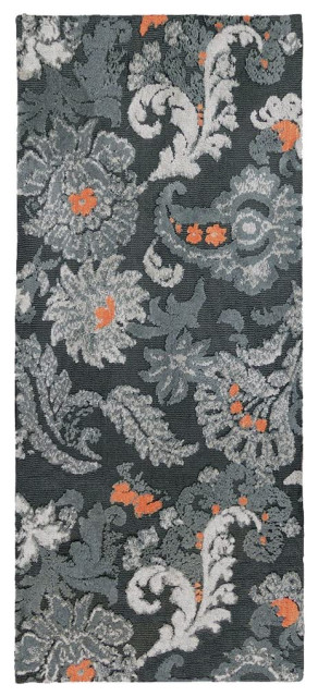 JellyBean Accent Rug Gray Flannel Floral
