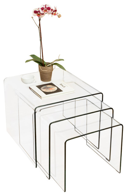 Gdfstudio Charlize 3 Piece Gl Coffee Table Set Reviews Houzz Charlize 3 Piece Gl Coffee Table Set Contemporary Side Tables And