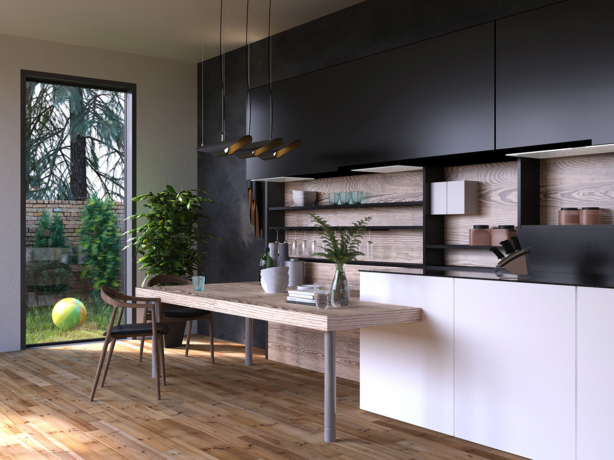 Кухня загородного дома