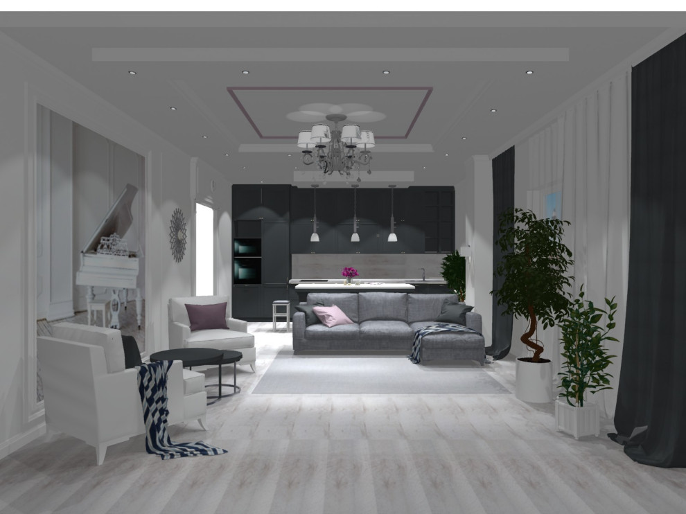 Дизайн-проект кухни-гостиной