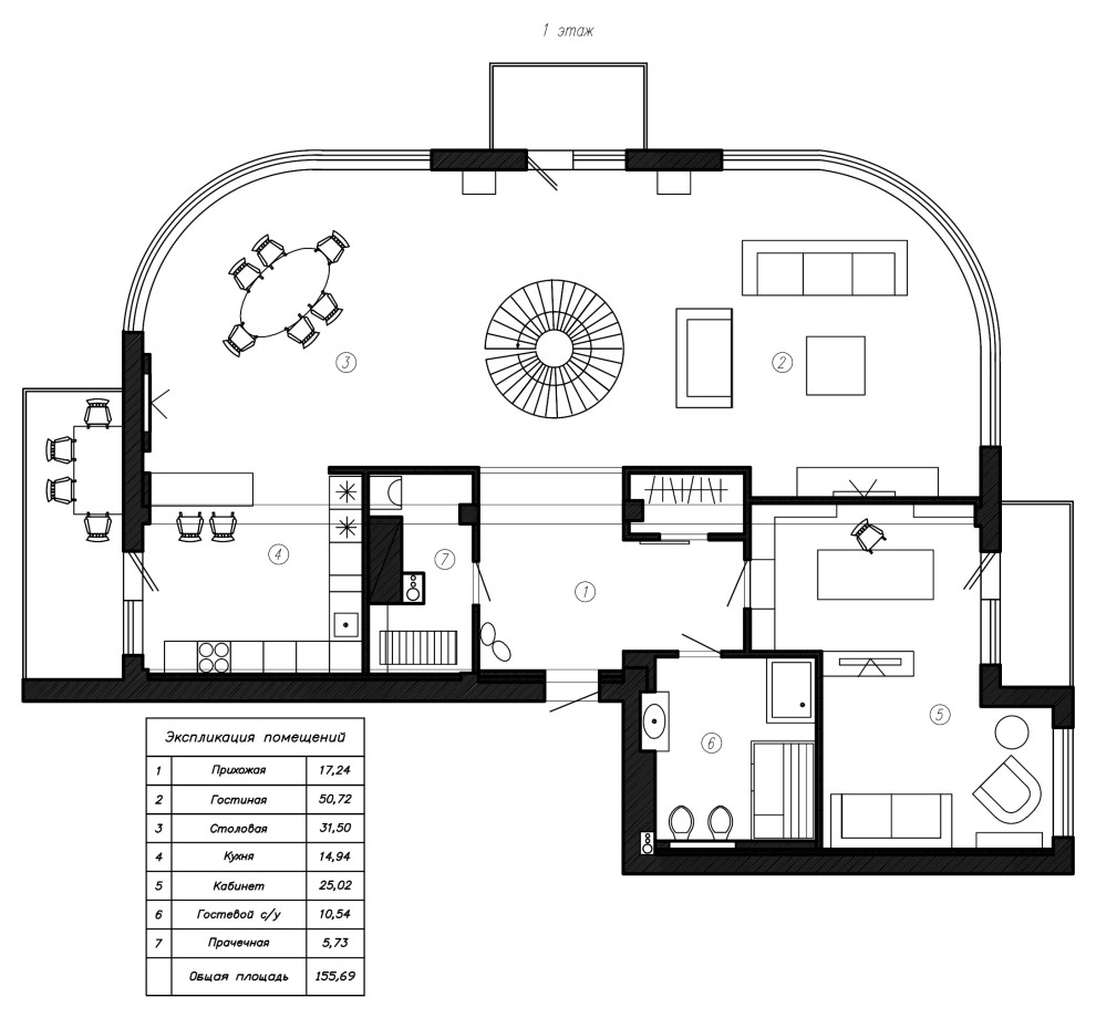 2х этажная квартира с видом на Иртыш и кинозалом