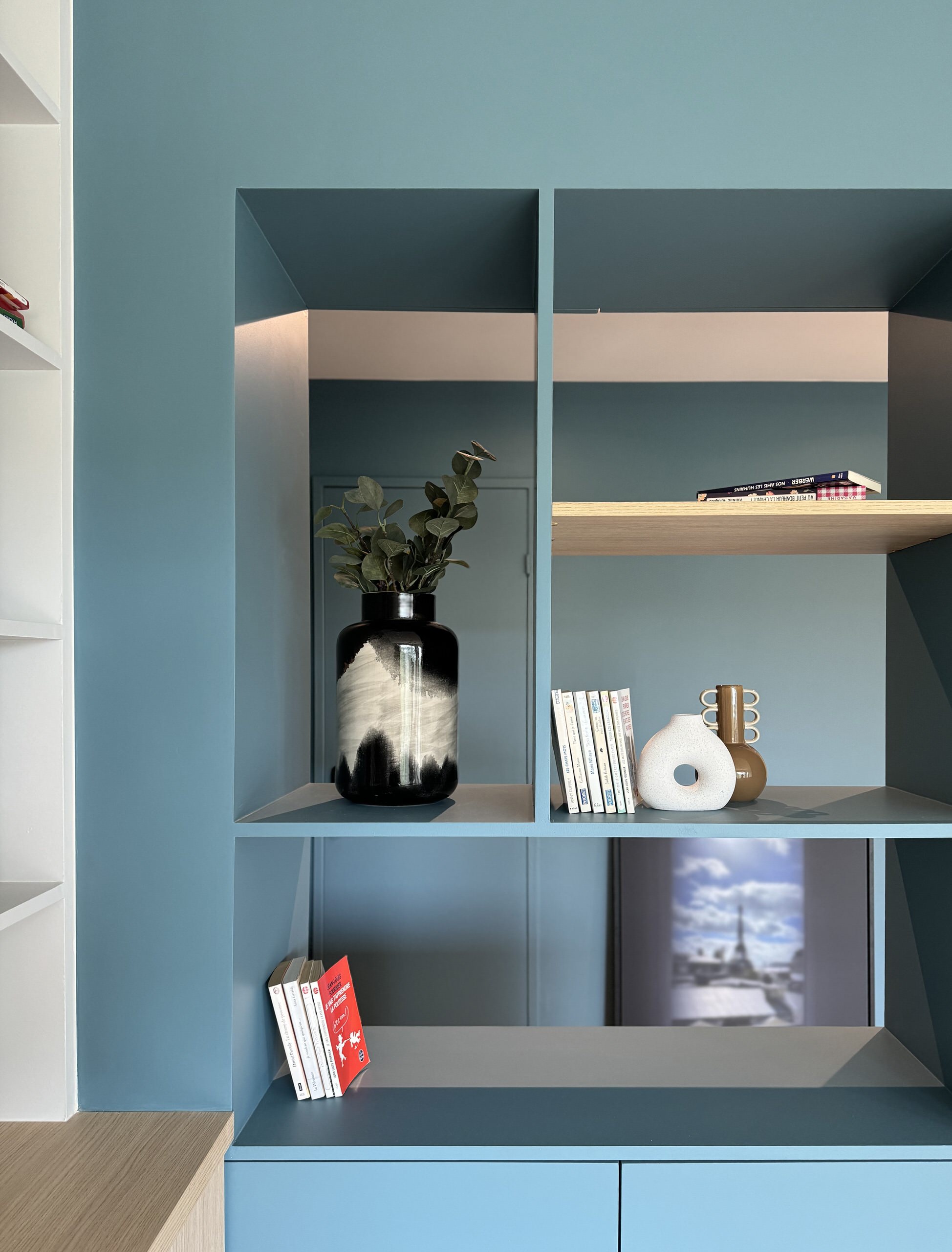 Appartement familial avec bibliothèque traversante