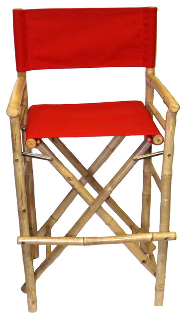 Chair Bamboo Director High Chair, Set of 2 - Asian - Bar ...