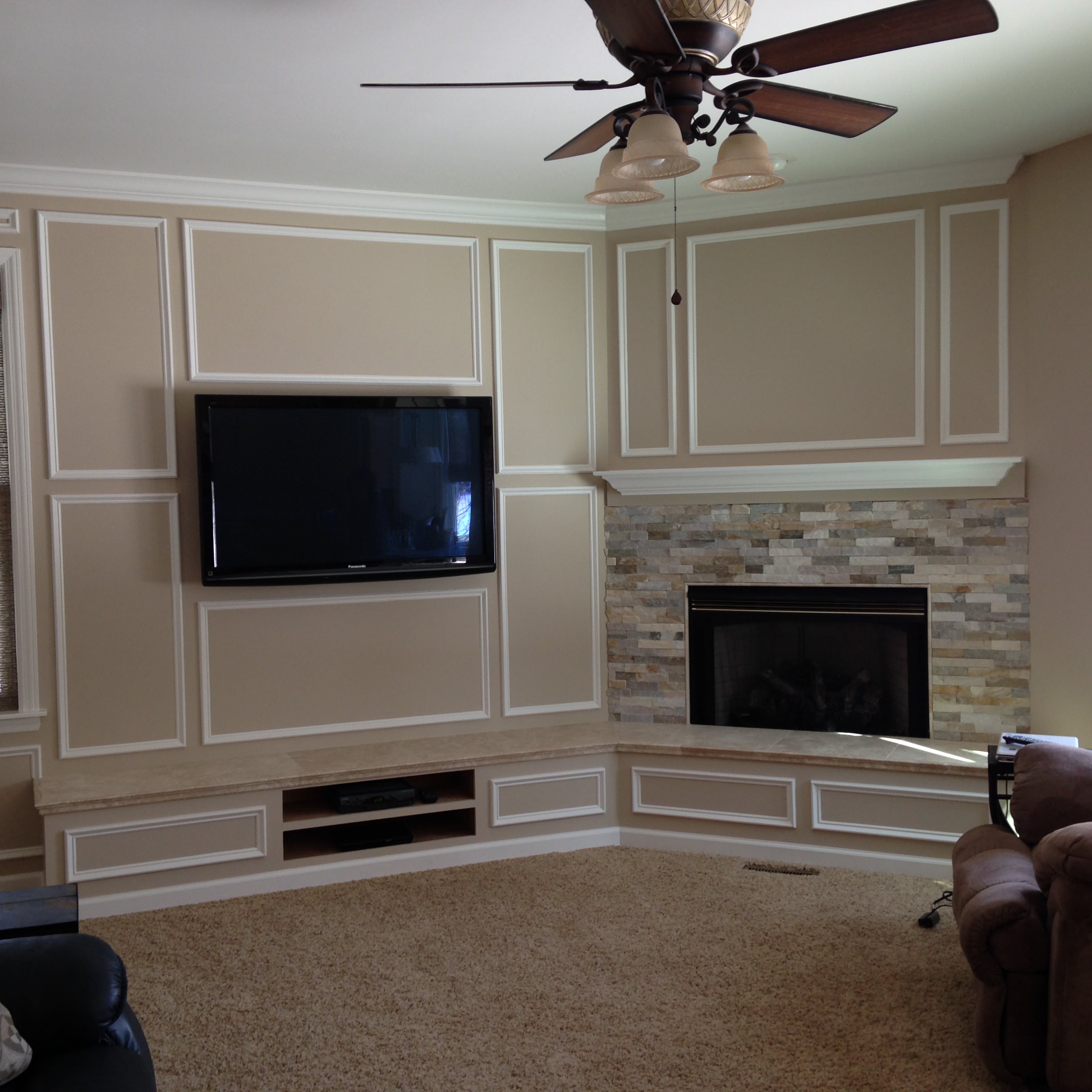 Before and After Media Wall/Fireplace
