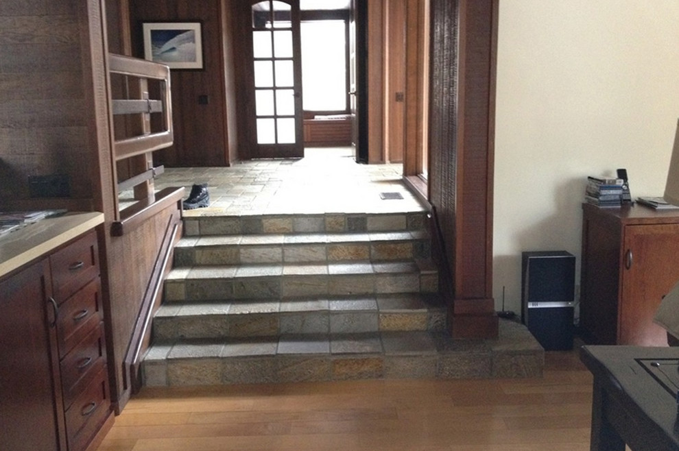 Mountain style gray floor entryway photo