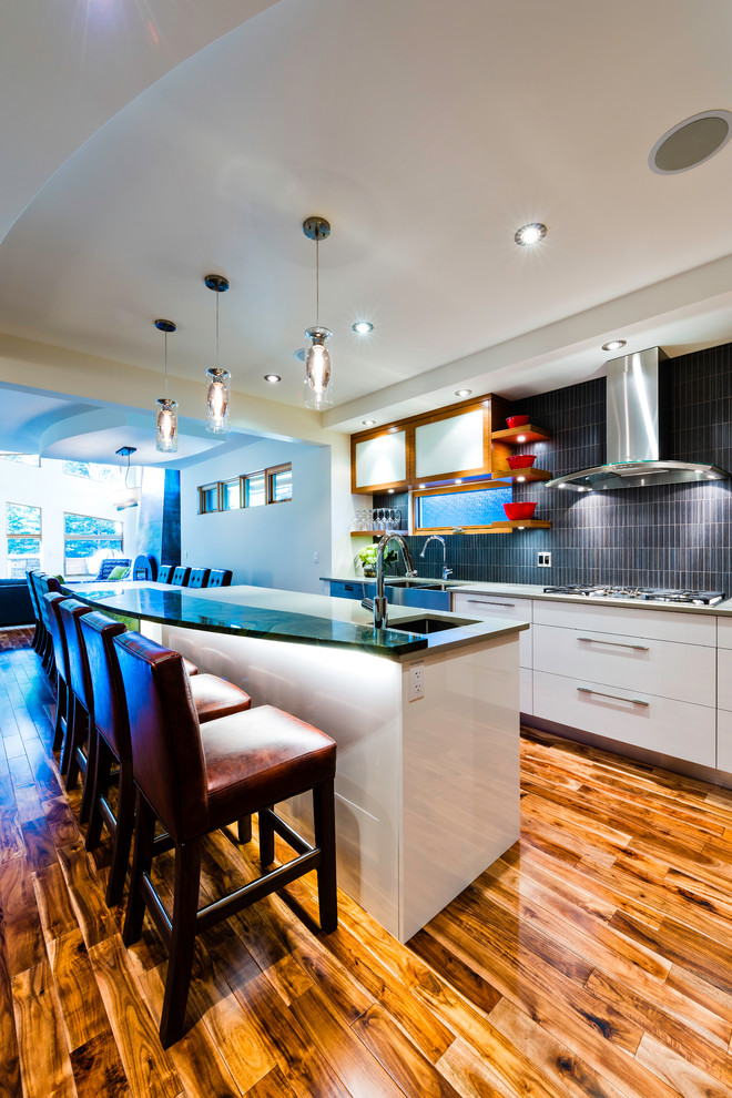 Mountain style home design photo in Vancouver