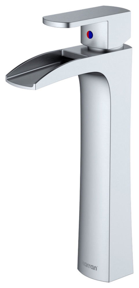 Karran KBF442 1-Hole 1-Handle Vessel Faucet With Pop-up Drain, Stainless Steel