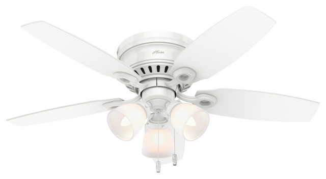 Hunter Fan Company 46 Hatherton Snow White Ceiling Fan With Light