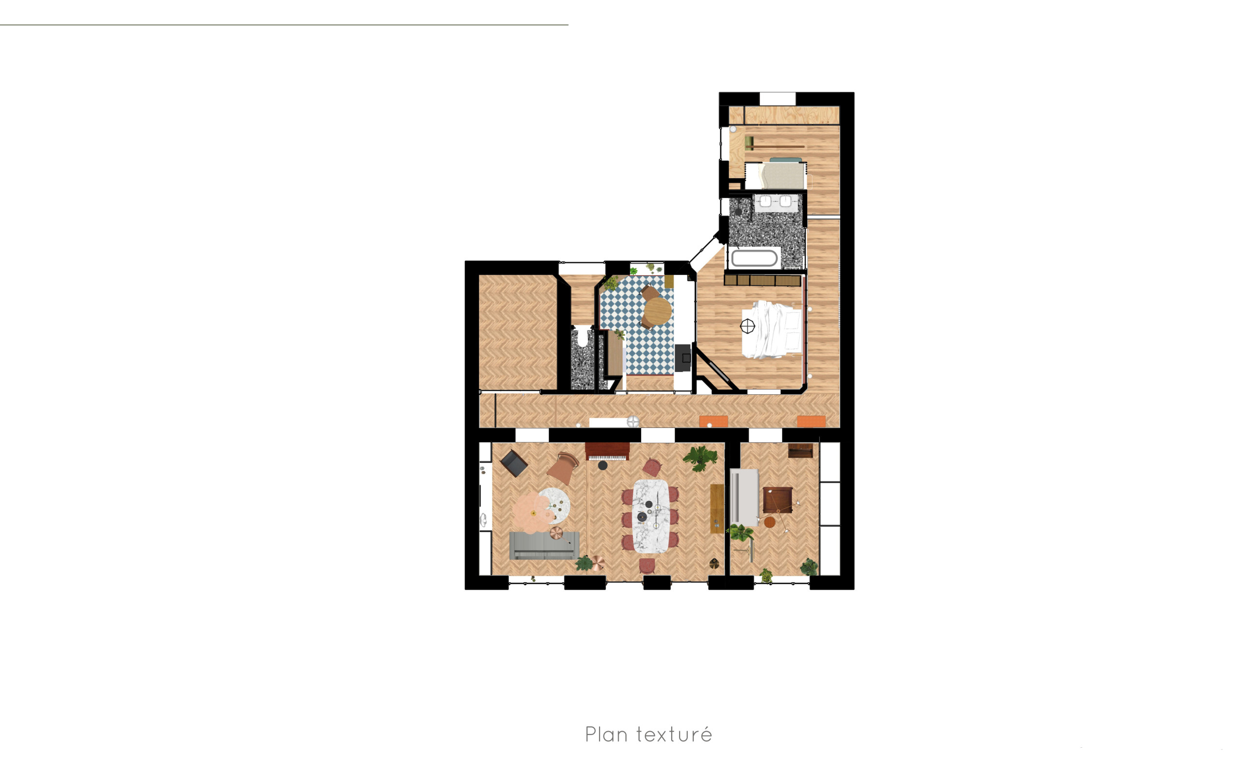 Option 2 - Appartement C - Plan texturé