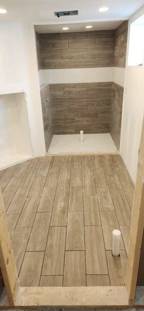 Basement Bathroom, New Tile