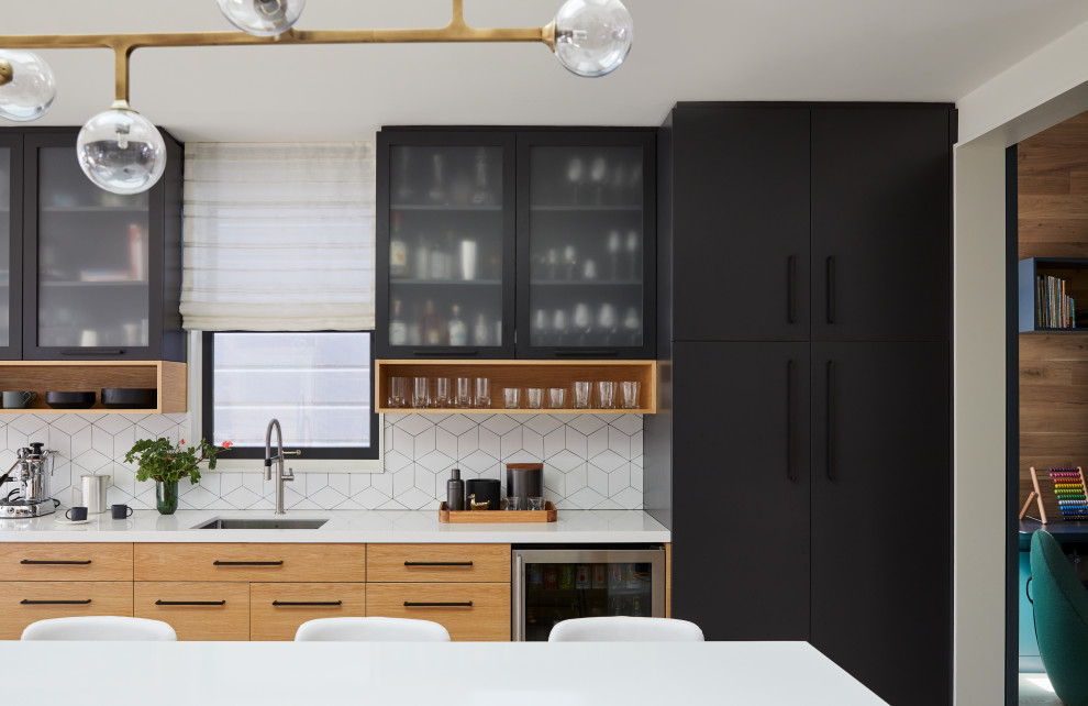 Photo of an expansive contemporary galley kitchen/diner in San Francisco.