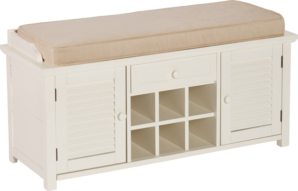 Antebellum Shoe Storage Bench Beach Style Accent And Storage