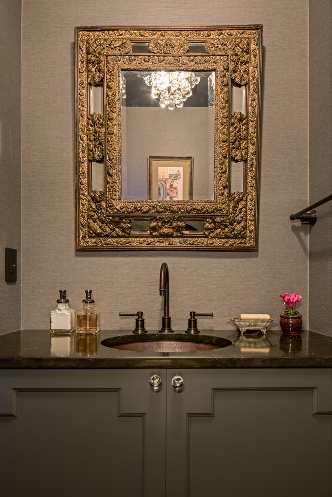 Powder room - transitional powder room idea in Seattle