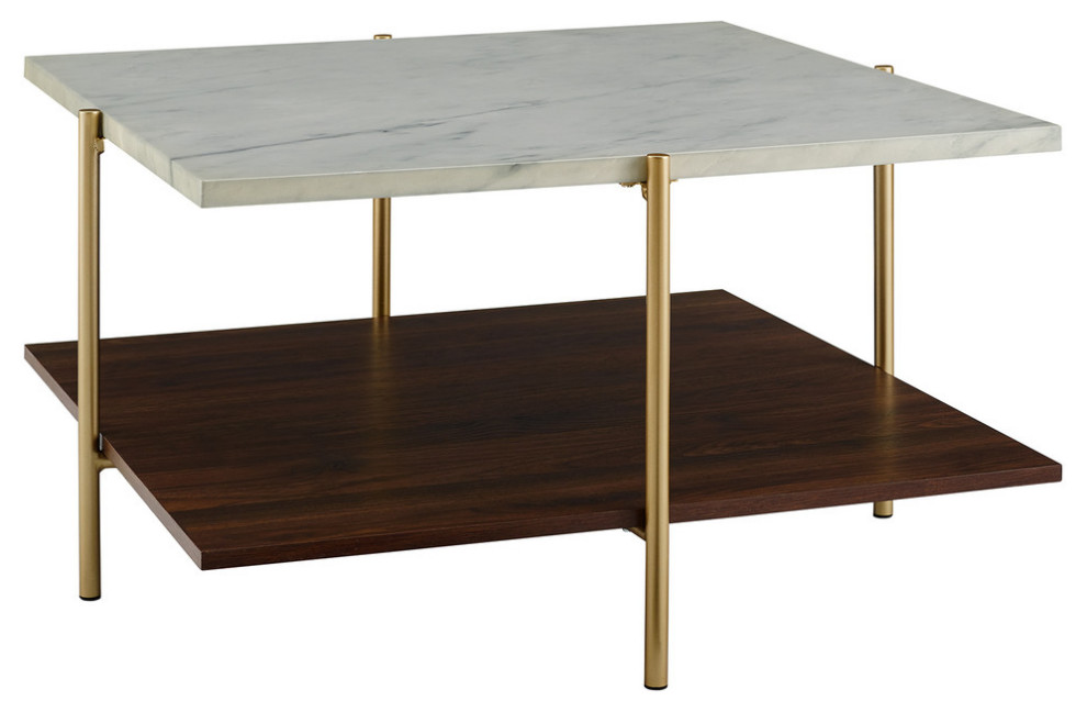 32 Mid Century Square Coffee Table White Faux Marble Gold Contemporary Tables By Virventures Houzz - Walker Edison Marble Gold Mid Century Modern Rectangle Coffee Table 32 Mid Century Square Coffee Table White Faux Marble Gold Contemporary Tables By Virventures Houzz - Walker Edison Marble Gold Mid Century Modern Rectangle Coffee Table