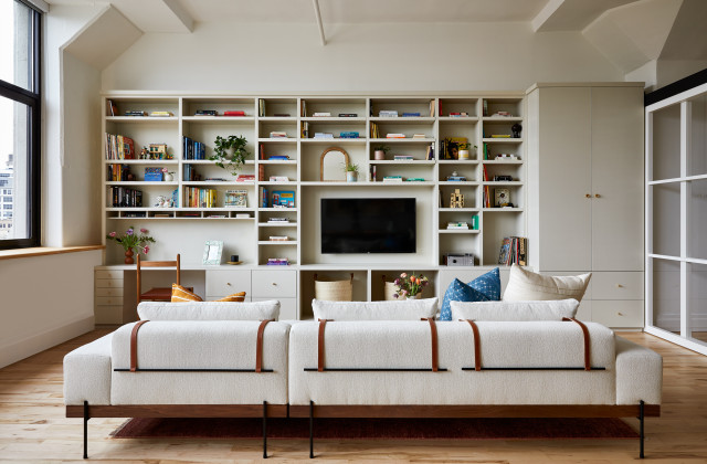 California Inspired Loft contemporary-vardagsrum
