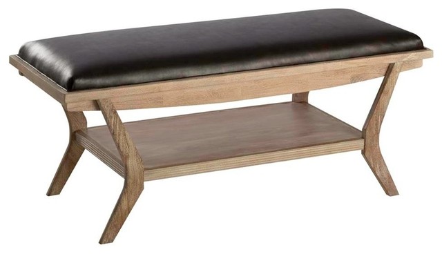 Cooper Classics 44"x18" Inch Onslow Bench, Light Wood and Natural