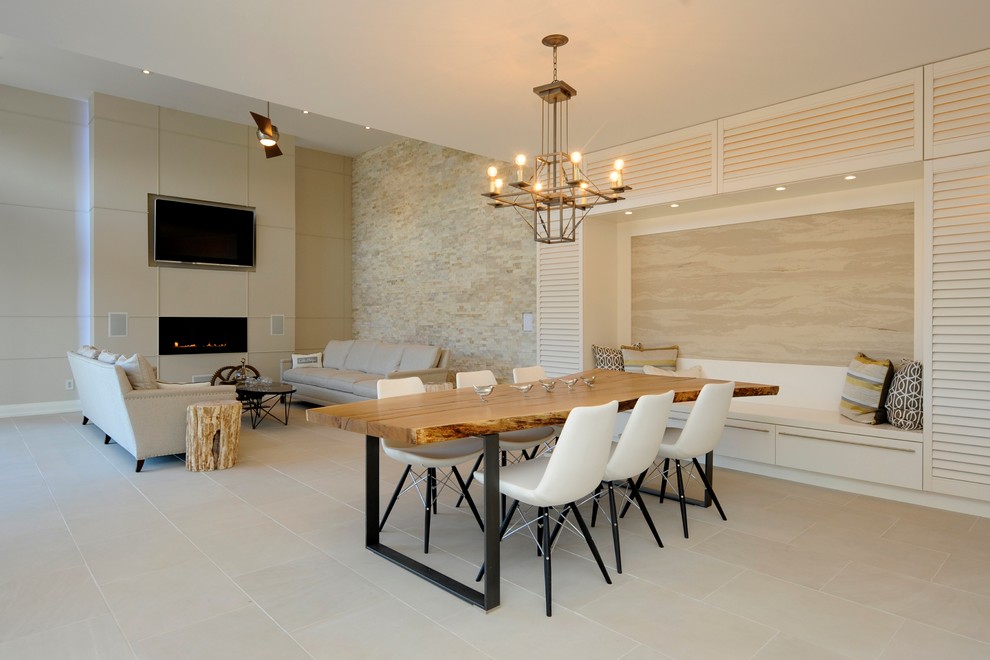 Design ideas for a contemporary open plan dining in Ottawa.