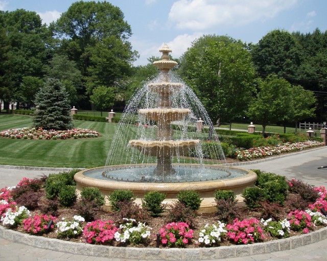 Large Tiered Estate Fountain Traditional Garden New York by
