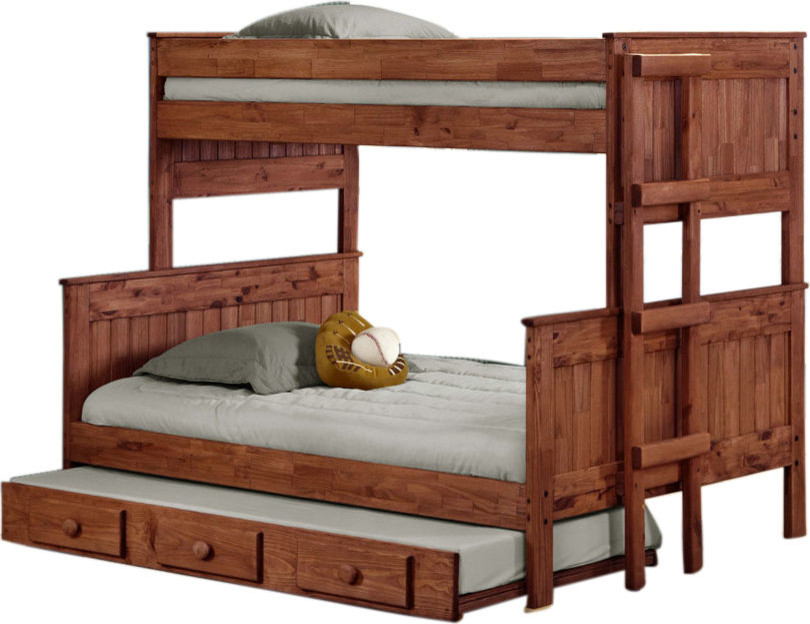 Twin Over Full Stackable Bunk Bed with Trundle Transitional Bunk