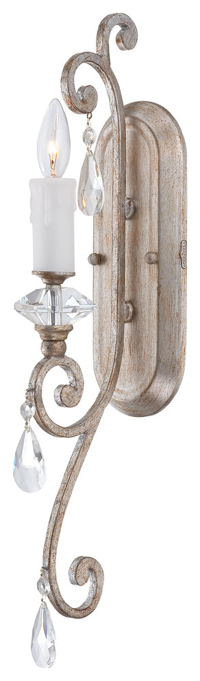Tricia Vintage Silver One-Light Sconce