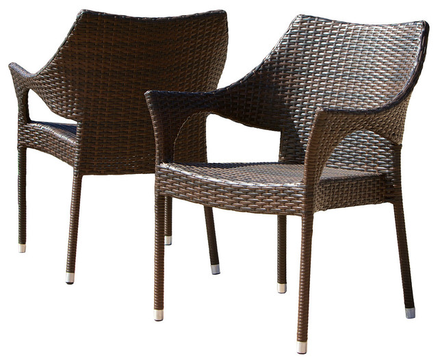 Gdf Studio Del Mar Outdoor Brown Wicker Chairs Set Of 2 Tropical Gdf Studio Del Mar Outdoor Brown Wicker Chairs Set Of 2