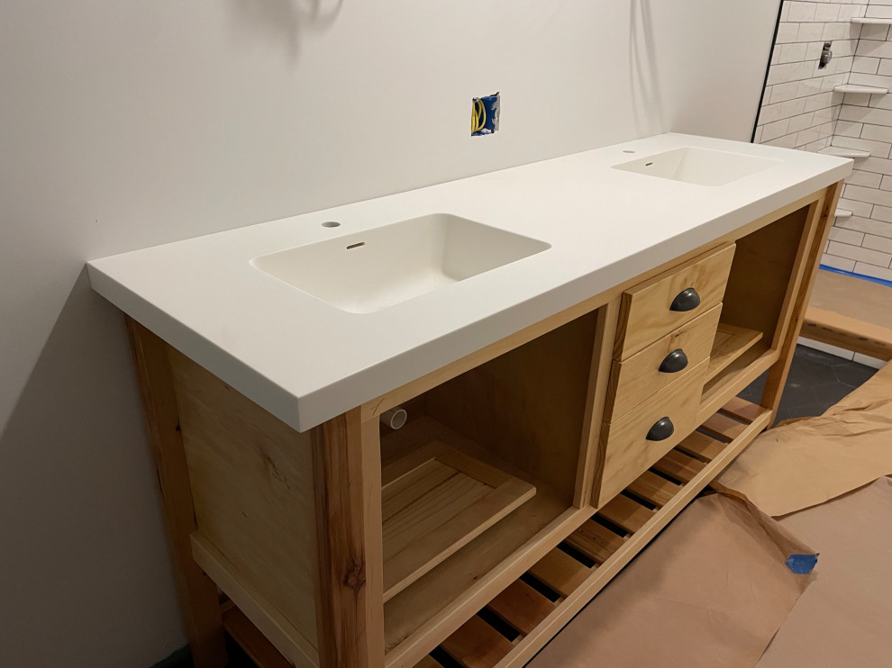 Dyconn Faucet 74 Inch Solid Surface Vanity Top