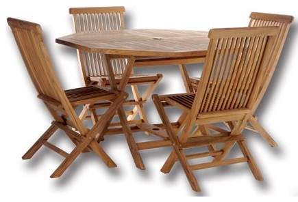 Teak Octagon Table Set Transitional Outdoor Dining Sets By All Teak Octagon Table Set