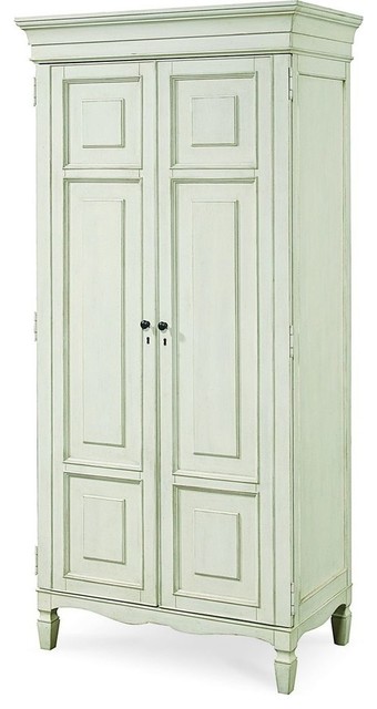 Country-Chic Maple Wood Tall Armoire Cabinet, White