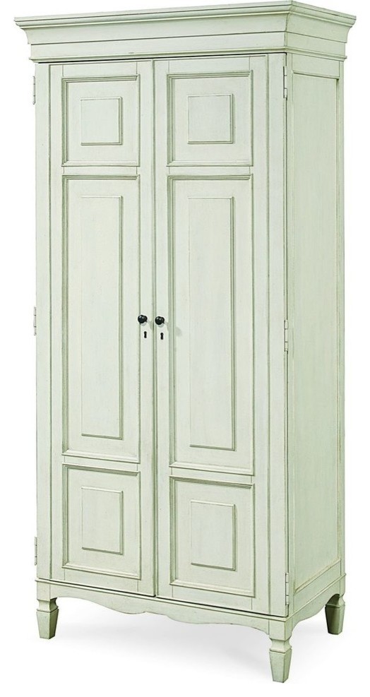 Country-Chic Maple Wood Tall Armoire Cabinet, White