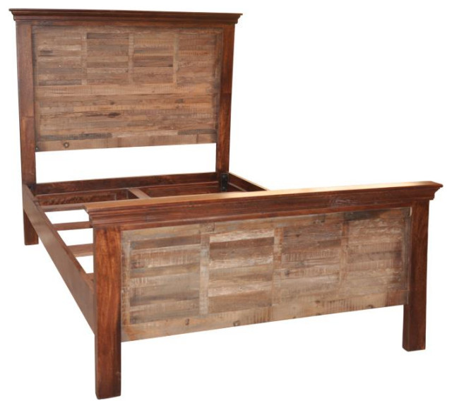 Euro Queen Bed Rustic Platform Beds by Sideboards and Things Houzz